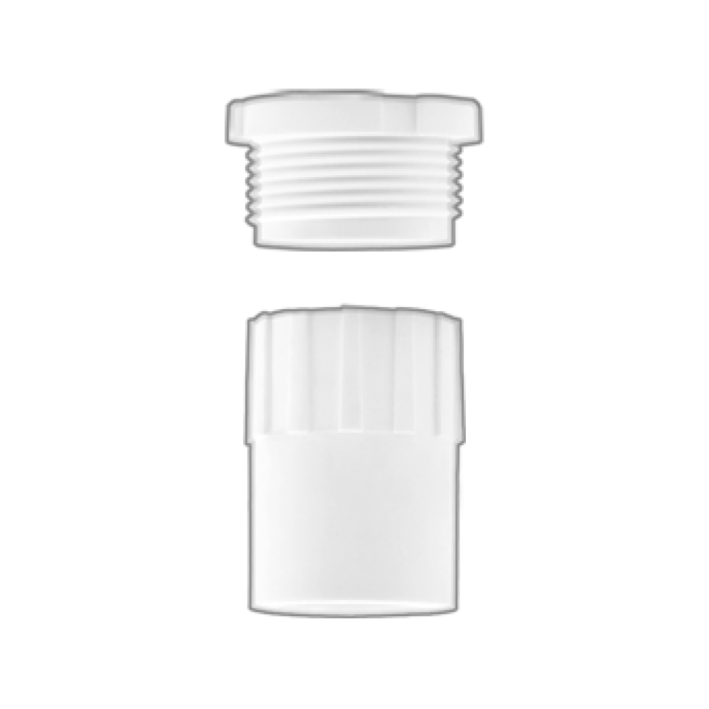 screwed coupling + male bushes 32 mm white